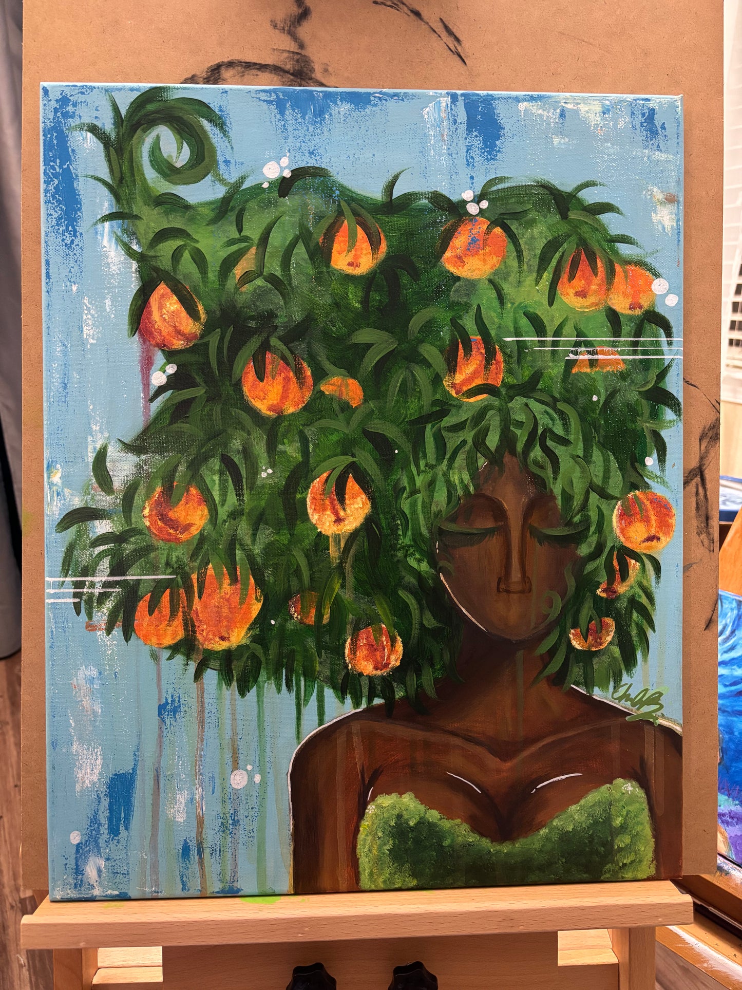 Miss Peaches Original Acrylic Painting