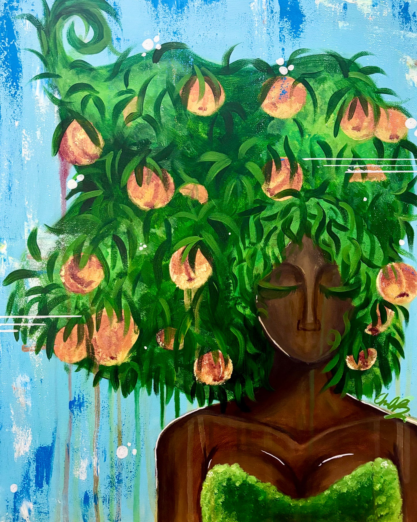 Miss Peaches Original Acrylic Painting