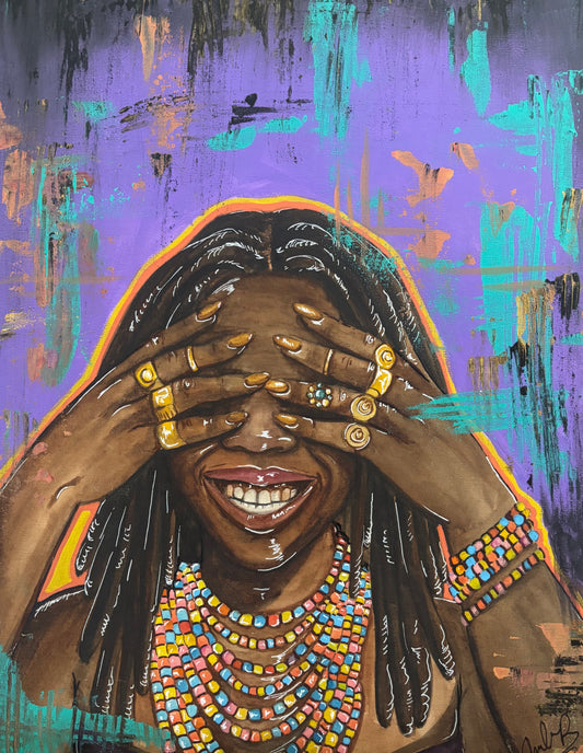 "Her Smile" Original 11x14 Watercolor and Acrylic Painting