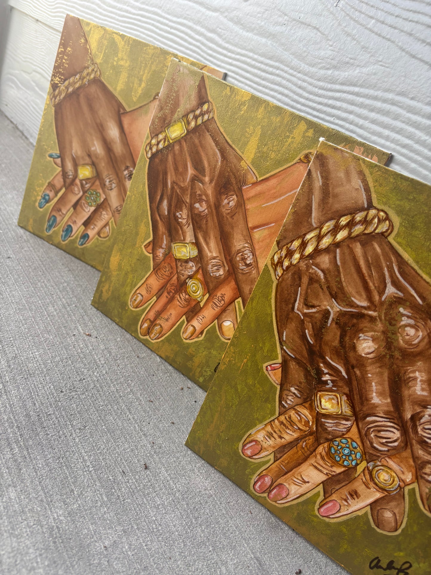 "Hands of Time 2" Original Watercolor and Acrylic Painting