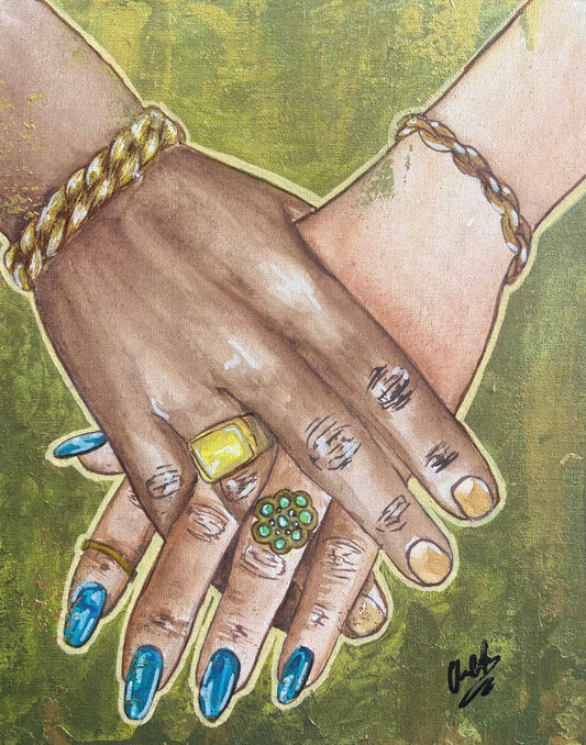 "Hands of Time" Original Watercolor and Acrylic Painting