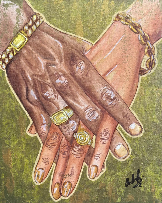 "Hands of Time 2" Original Watercolor and Acrylic Painting