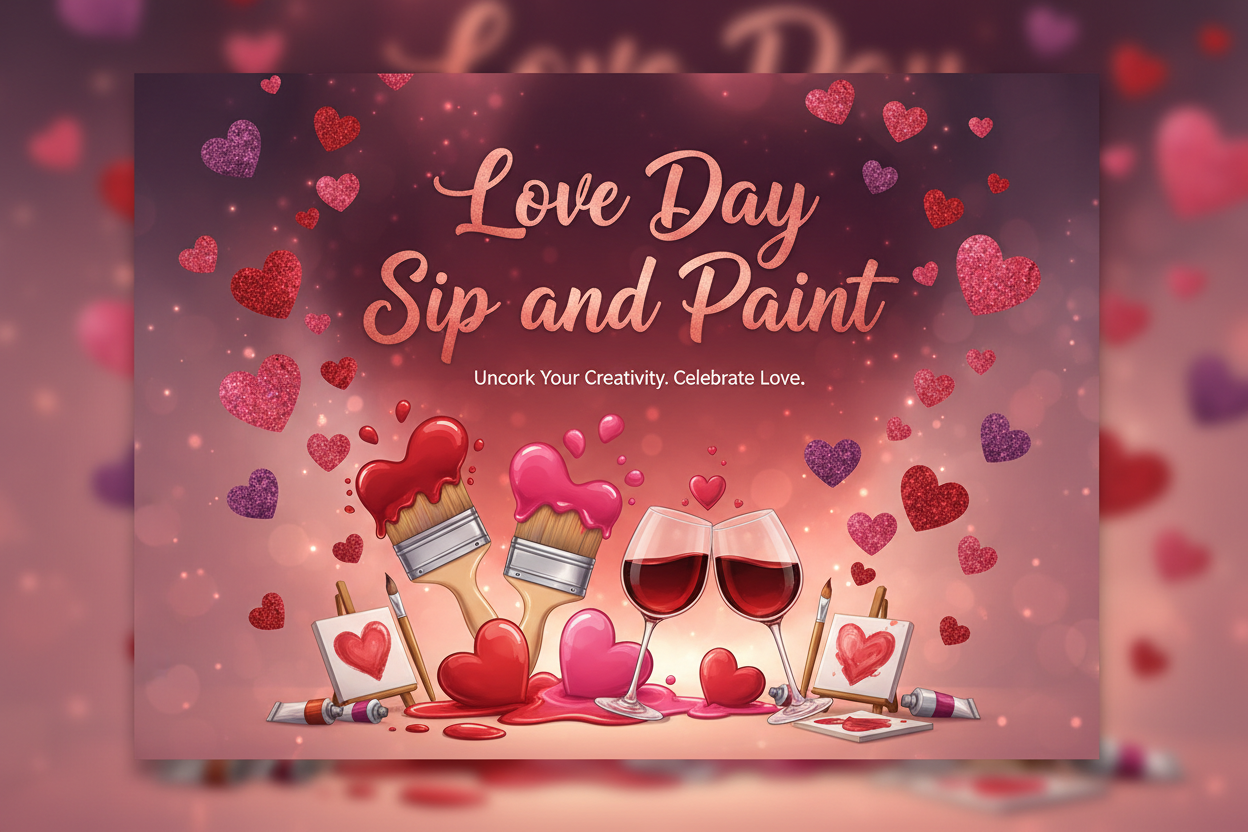 Love Day Sip and Paint Banner